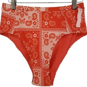 Ookioh NWT Says Gah Bikini Bottom Lisa Size Medium Paisley Butterfly Print